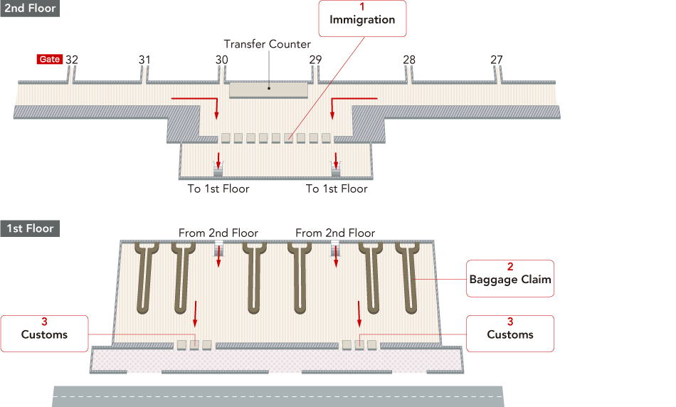 Hanoi International Airport arrival map