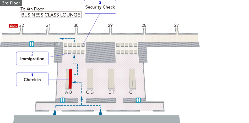 Hanoi International Airport departure map