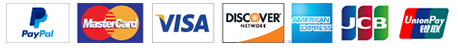Payment via PayPal, Master Card, Visa, Discovery, American Express, JCB