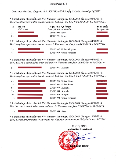 Shared visa approval letter